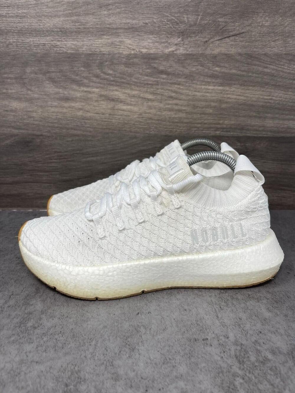 Nobull Drive Knit Sneakers Womens Size 8.5 White Gum Athletic Trainer